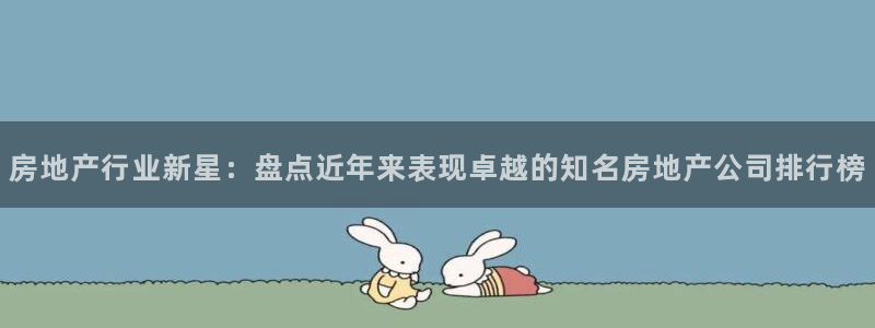 印尼和记官网：房地产行业新星：盘点近年来表现卓越的知名房地产