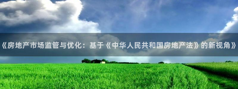 香港和记黄埔官网：《房地产市场监管与优化：基于《中华人民共和