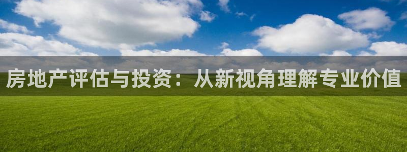 和记h188怡情官网：房地产评估与投资：从新视角理解专业价值