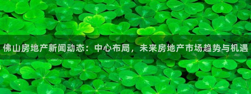 香港和记集团官网：佛山房地产新闻动态：中心布局，未来房地产市