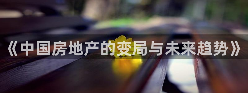 和记娱乐 怡情搏娱官网：《中国房地产的变局与未来趋势》