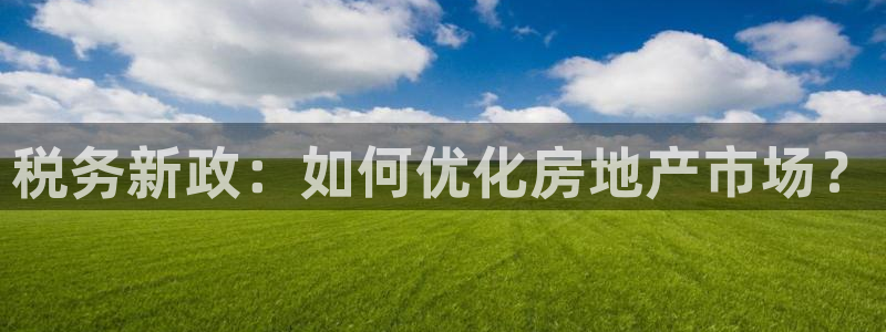 和记怡情h88官网中文版：税务新政：如何优化房地产市场？